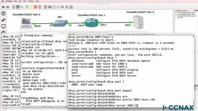 CCNA IPv6 DHCP server and DHCP relay agent configuration and testing: Dynamic IPv6 смотреть онлайн