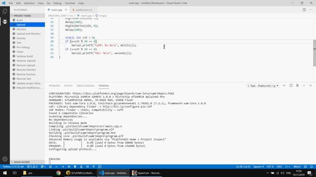 Arduino PlatformIO - Microchip ATSAMR34 Xplained Pro - LoRaWAN смотреть онлайн