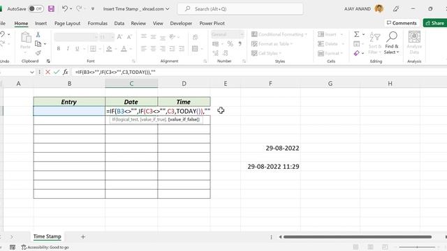 How to create Time Stamp in Excel - Malayalam Tutorial смотреть онлайн