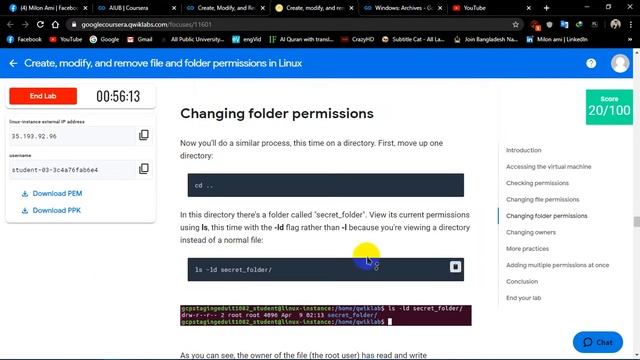 Create, modify, and remove file and folder permissions in Linux II Week 2 II Coursera смотреть онлайн