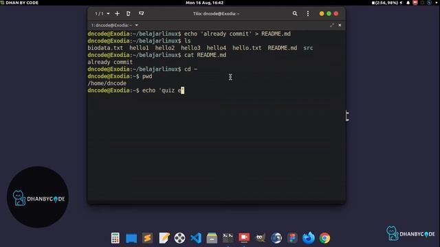 Perintah Dasar Linux | Perintah Linux #20 - ECHO Bagian Quiz смотреть онлайн