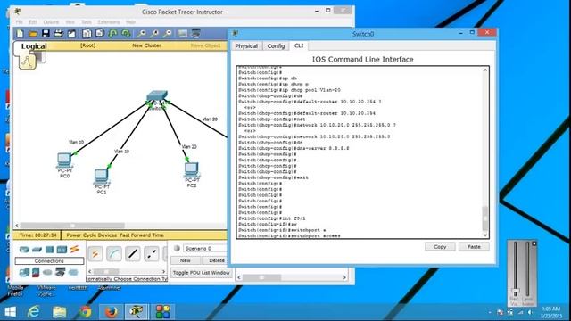 Cisco Switch 2960 Vlan configuration with DHCP IP смотреть онлайн