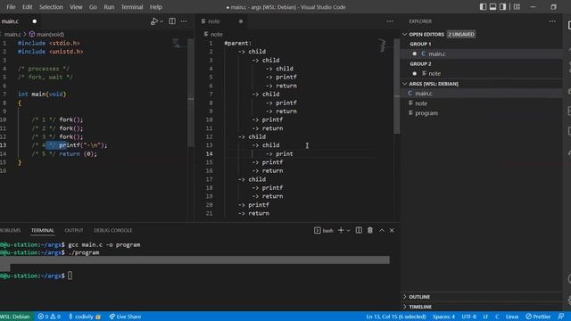 1# C - Processes - (fork, wait) смотреть онлайн