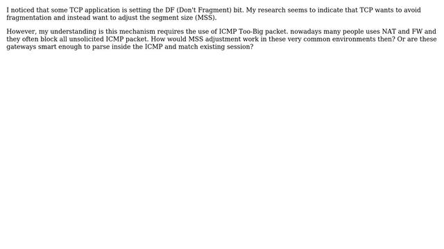 TCP application setting Don't Fragment (DF) Bit смотреть онлайн
