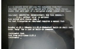 Ubuntu: The root filesystem requires manual fsck