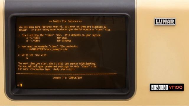 VIM Tutor LESSON 7: Getting Help, Startup Script ( .vimrc ), Command Completion смотреть онлайн