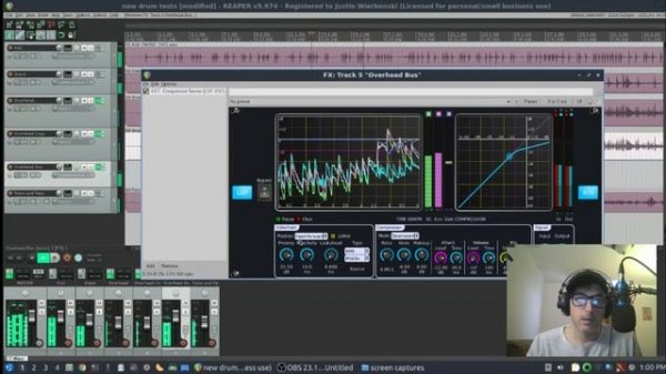 Recording Drums With Behringer UMC404HD In Reaper On Linux... and other stuff