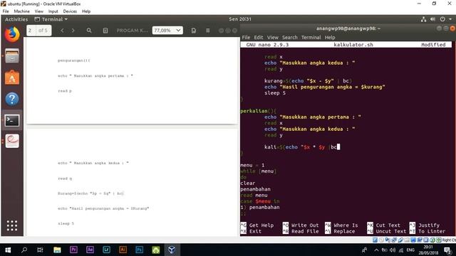 TUTORIAL LINUX UBUNTU - MEMBUAT BASH SHELL [KALKULATOR SEDERGANA} смотреть онлайн