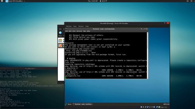 Installing GhostBSD with XFCE and Virtualbox Additions. смотреть онлайн
