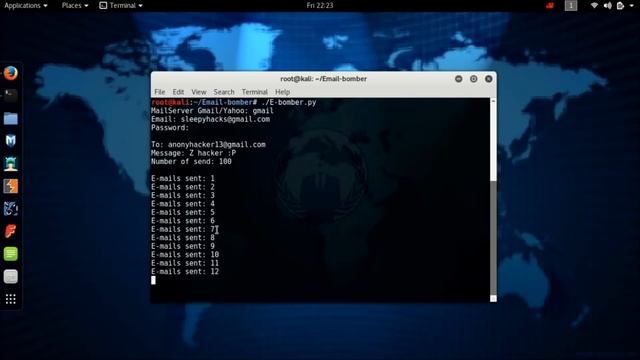 Email bomber - Kali Linux смотреть онлайн