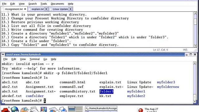 Linux Command (Part 3) -Creating Directory/Folder смотреть онлайн