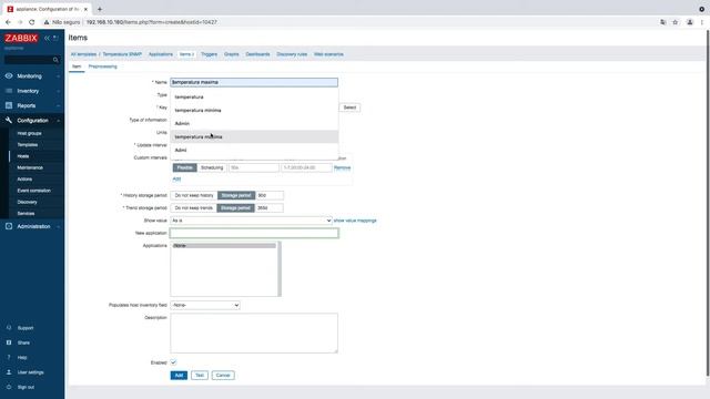 Nextcon Termômetro SNMP configuração no ZABBIX смотреть онлайн