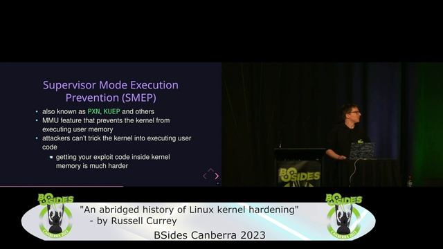 "An abridged history of Linux kernel hardening" - Russell Currey, BSides Canberra 2023 смотреть онлайн