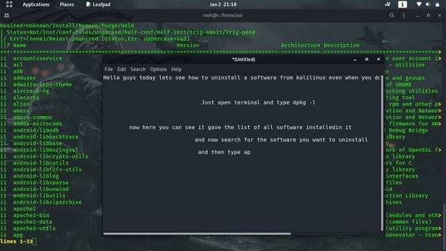 How to uninstall software in kali linux 2021 смотреть онлайн