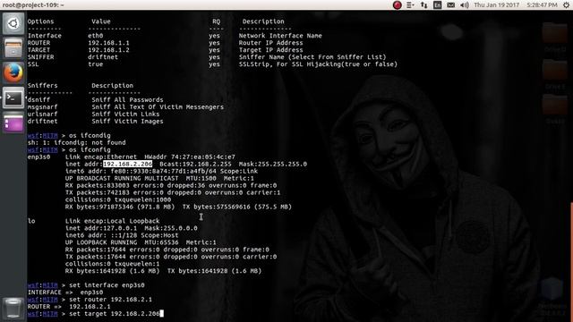 Man in Middle Attack - WebSploit (WSFconsole) смотреть онлайн