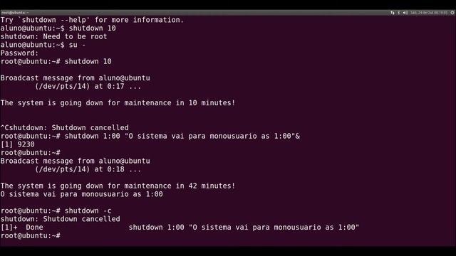 26 - Linux em 1 Minuto - Desligar ou Reiniciar - shutdown смотреть онлайн