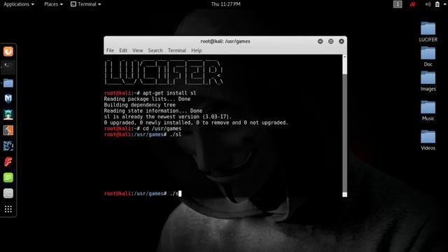 Kali Linux fun command (Train Game) смотреть онлайн