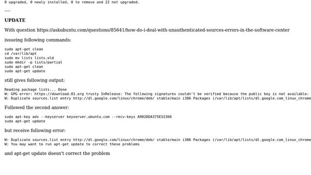 Ubuntu: Software Update: This requires installing packages from unauthenticated sources смотреть онлайн