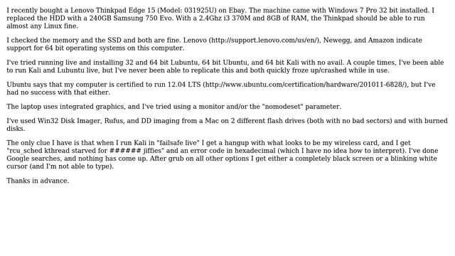 Black screen with blinking cursor after trying to boot Kali, Ubuntu, and Lubuntu live смотреть онлайн