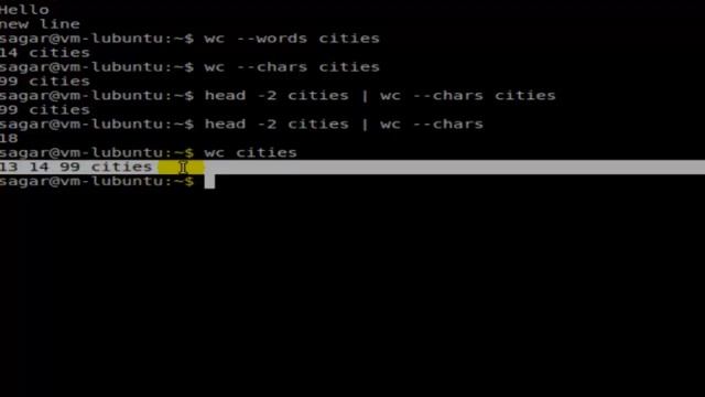 How to read output of wc command in Ubuntu смотреть онлайн