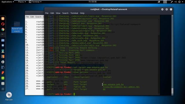KatanaFramework + Kali Linux 2017.3 x64 Modulo(web/cp.finder) смотреть онлайн