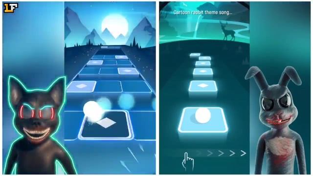 Cartoon Cat Vs Cartoon Rabbit - Tiles Hop EDM Rush