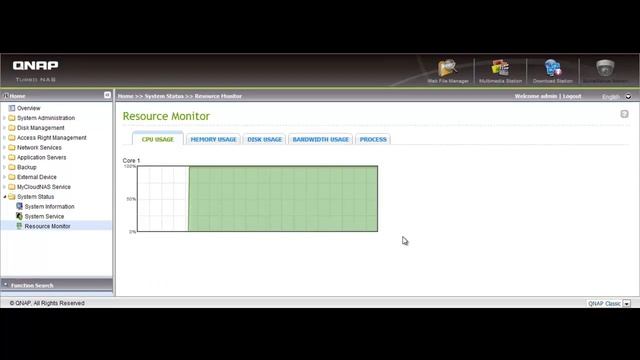 QNAP Turbo NAS Resource Monitor смотреть онлайн
