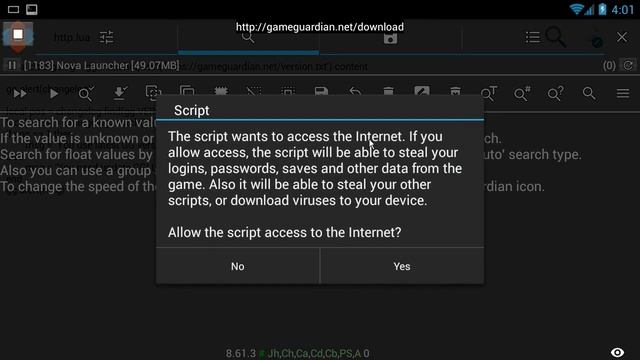 Sample script with API call makeRequest - GameGuardian смотреть онлайн