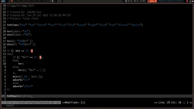 Bash script fuzzy clock смотреть онлайн