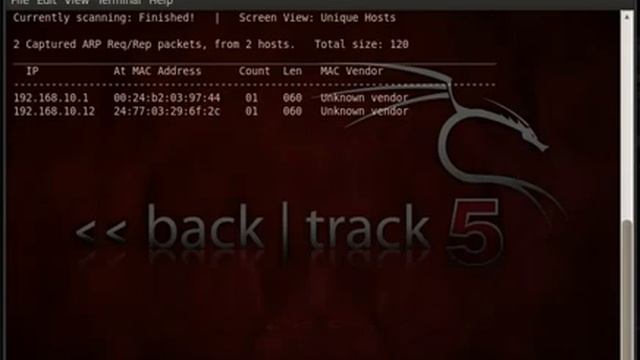 BackTrack - netdiscover demo смотреть онлайн