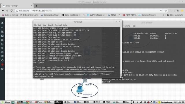 Cumulus to Cisco Port channel :LACP , VLAN trunk config (link aggregation (bond), and 802.3ad) смотреть онлайн