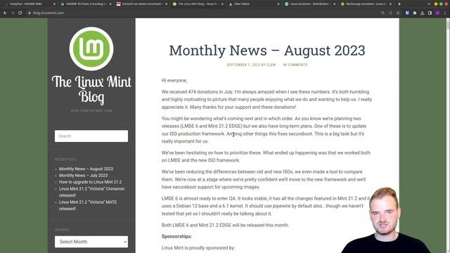 Infos zu LMDE 6, Gnome 45, den Kielux & mehr - News vom 10. September 2023 смотреть онлайн