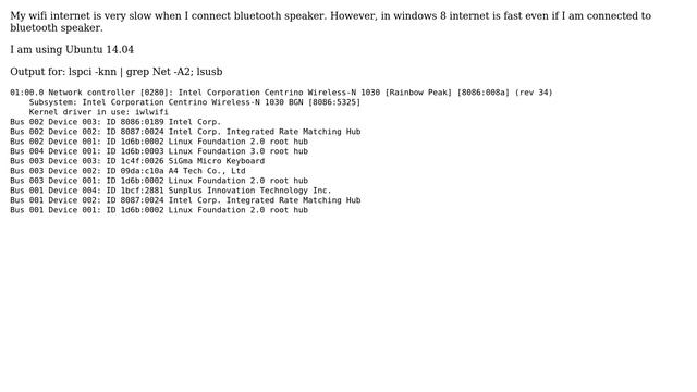 Ubuntu: slow wifi internet when connected to other bluetooth device смотреть онлайн