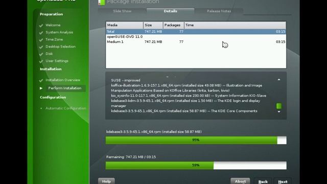 openSUSE 11.0 installation смотреть онлайн