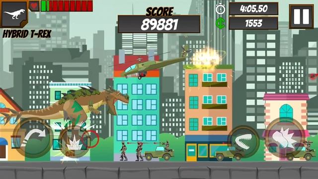 Hybrid T-Rex: City Rampage 🏬🐲 Gameplay - Dinosaur Simulator смотреть онлайн
