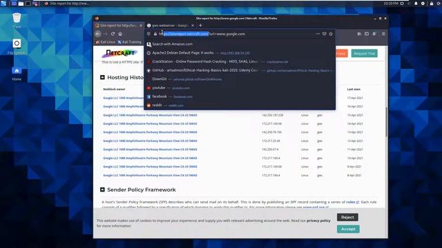 Ethical Hacking - Phase 1 - Recon - 11 - Netcraft n Dmitry смотреть онлайн