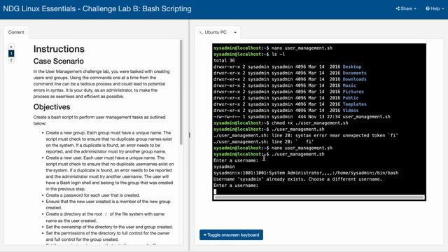 NDG Linux Essentials - Challenge Lab B: Bash Scripting смотреть онлайн