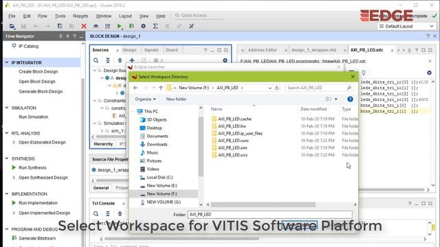 Getting Started with EDGE ZYNQ SoC FPGA kit using VITIS Software Platform 2019.2 смотреть онлайн