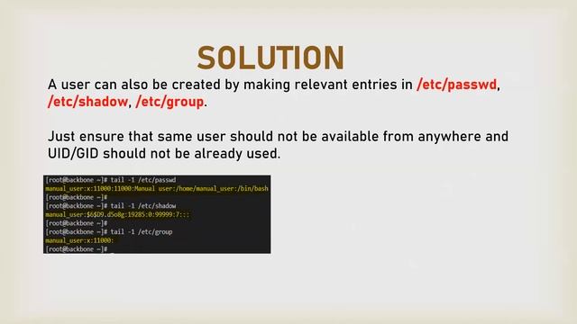 Linux Interview Q&A #52 - Steps to add a user to a system without using useradd/adduser ? смотреть онлайн