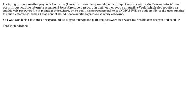 Encrypted Sudo Password for Ansible-Playbook смотреть онлайн