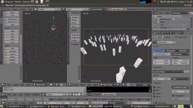 Traveling Salesman Problem Rendered in Blender 3D Linux смотреть онлайн