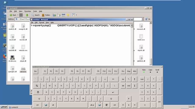 ReactOS On Screen Keyboard смотреть онлайн