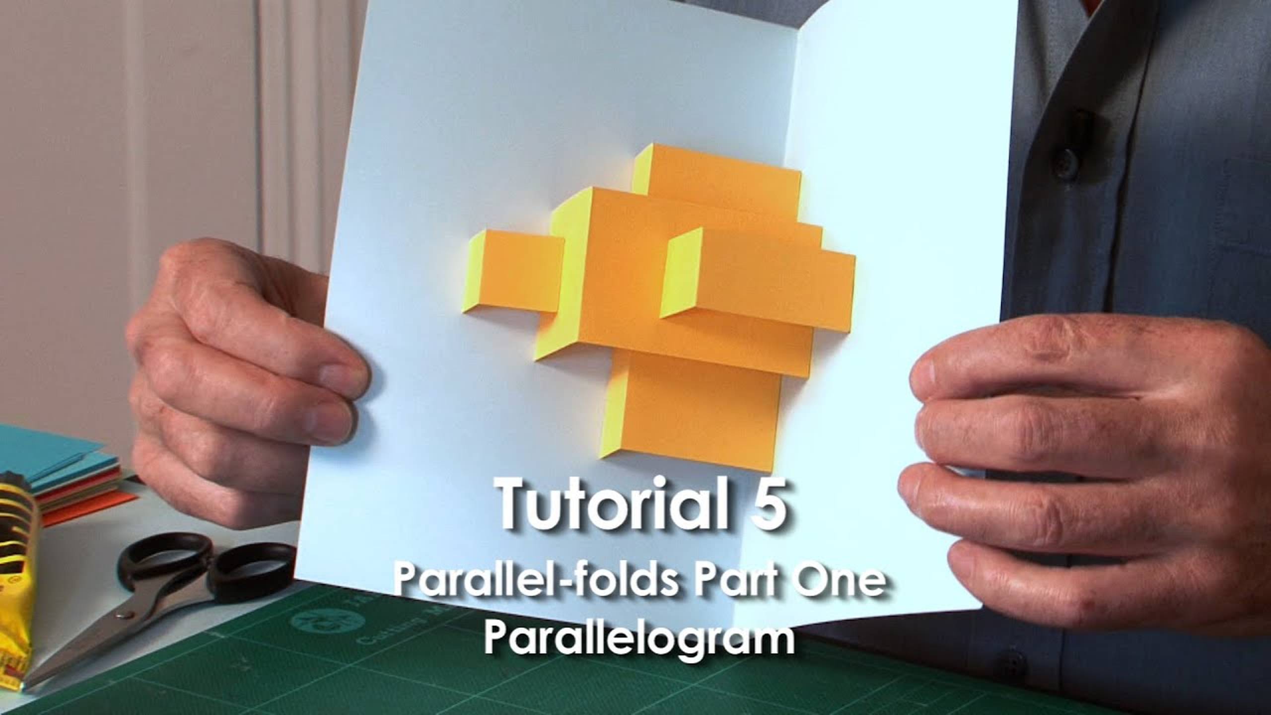 Pop-Up Tutorial 5 - Parallel-folds Part 1 Parallelogram смотреть онлайн