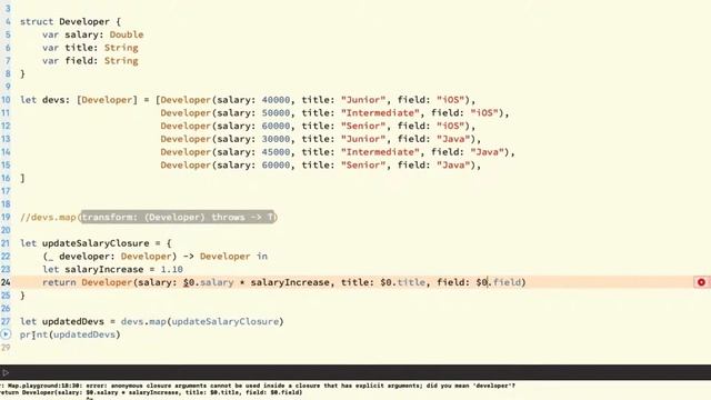 iOS Programming in Swift: Simple and enhanced example of the map + compact map function смотреть онлайн