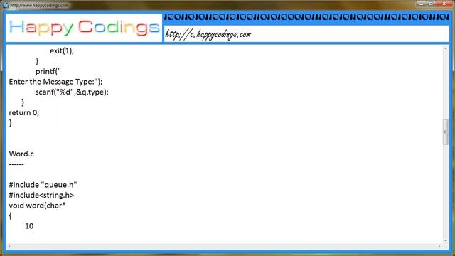 String manipulation using message Queue c code example смотреть онлайн
