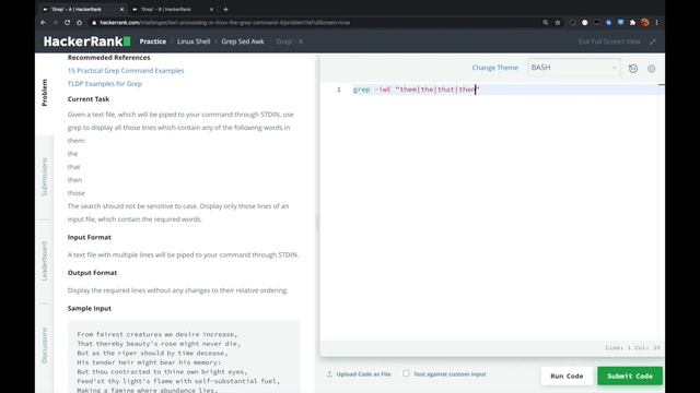 HackerRank Linux - Grep смотреть онлайн