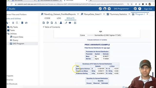 Using SAS Studio for obtaining Summary Stats, Running Normality Tests, and Plotting Histograms w/SA смотреть онлайн