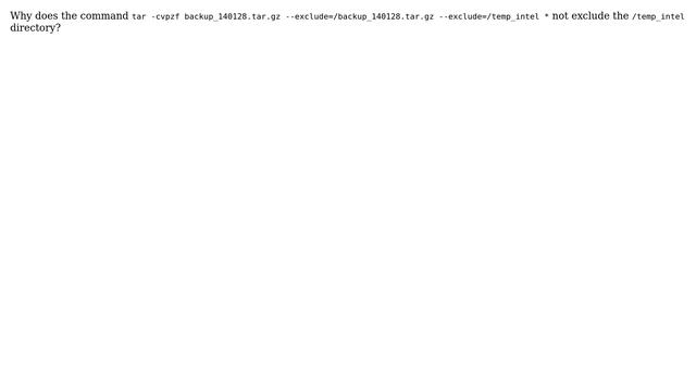 Ubuntu: Excluding files and directories from tar смотреть онлайн