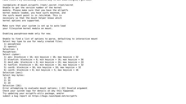 Cannot get ecryptfs version, ecryptfs kernel module not loaded?" смотреть онлайн